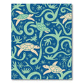 Playful Blue Sea Turtle Aquatic Voyage Rug