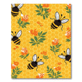 Bright yellow honeybee floral garden Rug