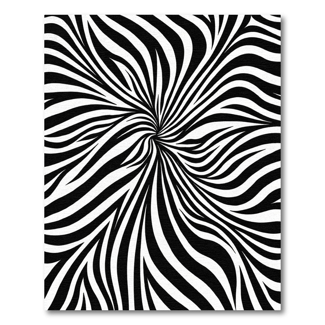 Black White Dynamic Swirl Zebra Rug