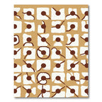 Brown and White Abstract Circles Rug