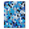 Cool Blue Hexagon Tesselation Rug
