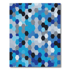Cool Blue Hexagon Tesselation Rug