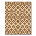 Earthy Brown Damask Floral Medallion Rug