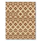 Earthy Brown Damask Floral Medallion Rug
