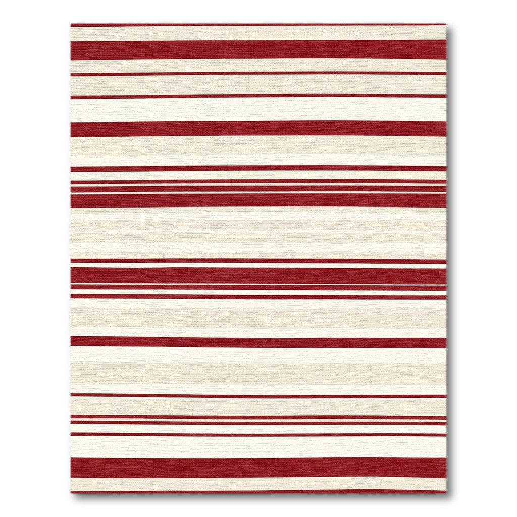 Classic Red Cream Stripe Rug