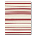 Classic Red Cream Stripe Rug
