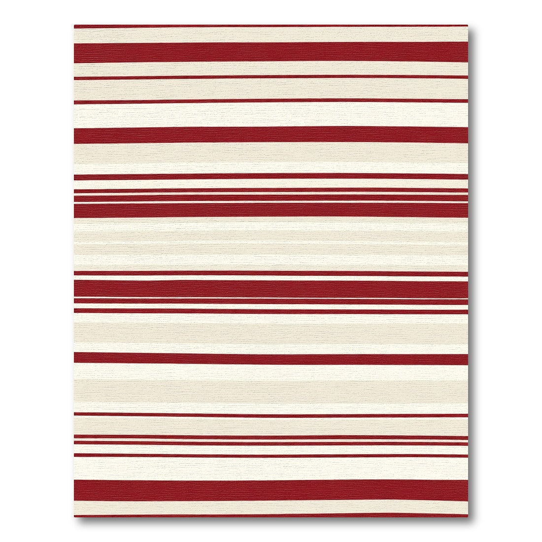 Classic Red Cream Stripe Rug