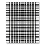 Black White Gray Linear Checkered Rug