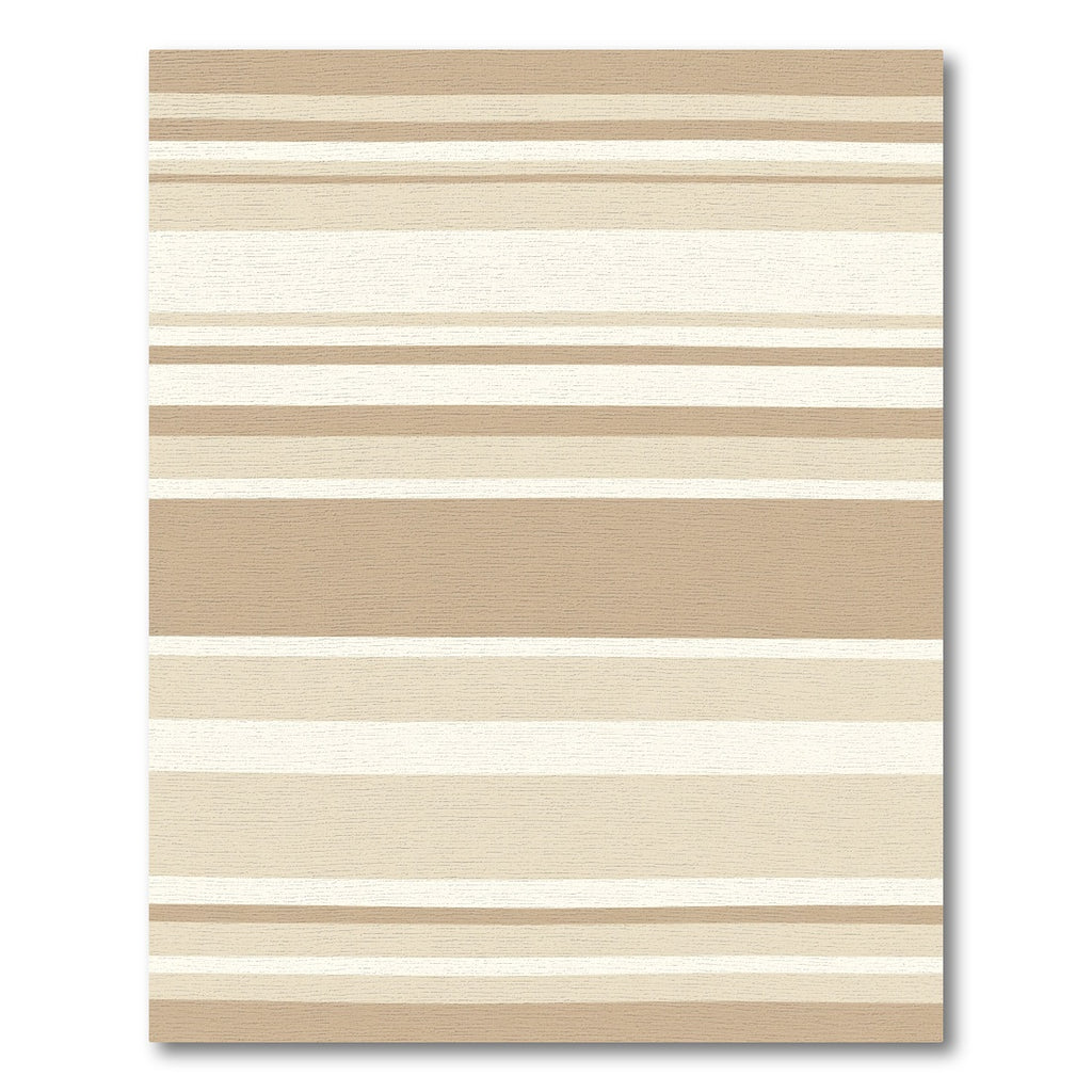 Earthy Beige Horizontal Stripe Rug