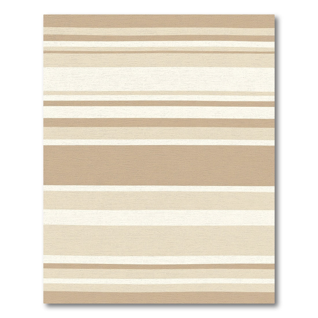 Earthy Beige Horizontal Stripe Rug