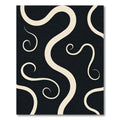 Cream Swirls on Black Background Rug