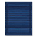 Dark Blue Woven Stripe Border Rug