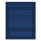 Dark Blue Woven Stripe Border Rug