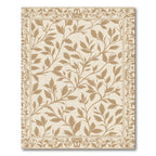 Tan Leaf Botanical Border Rug