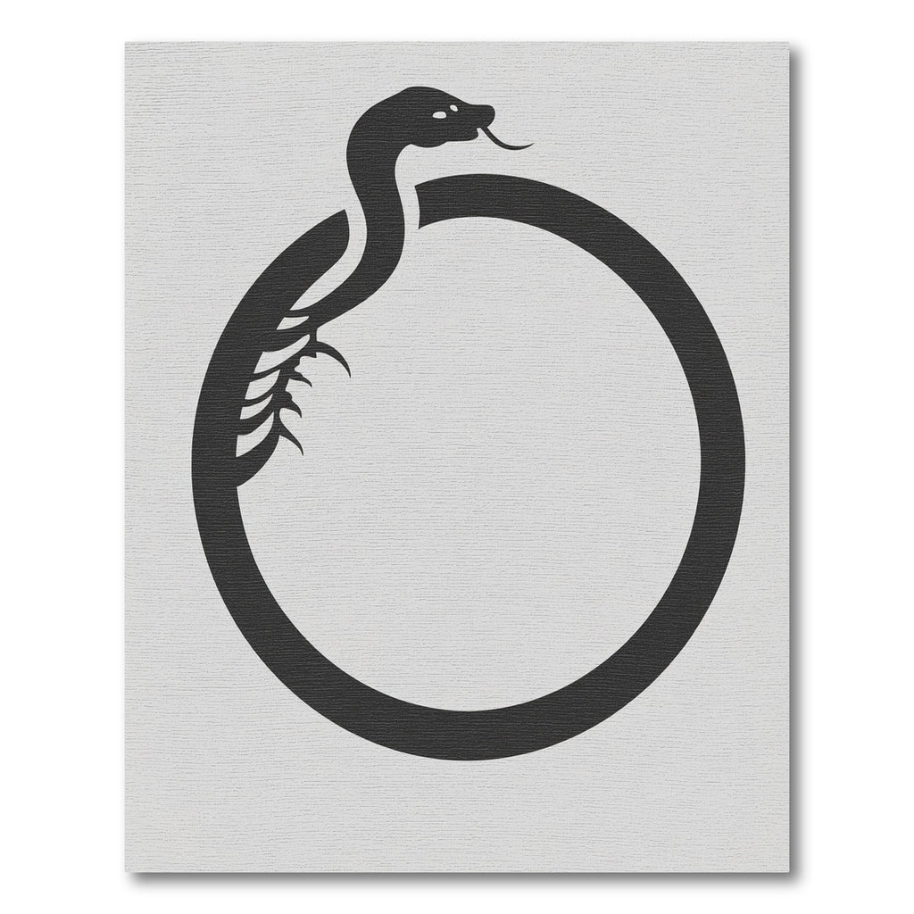Black Ouroboros Circular Serpent Rug