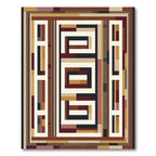 Earthy Geometric Rectangle Maze Rug