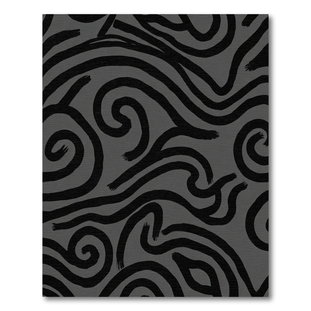 Textured Black Swirl Intertwine Rug