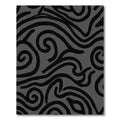 Textured Black Swirl Intertwine Rug