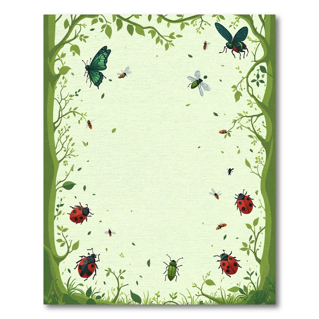 Whimsical Garden Bugs and Butterfly Rug