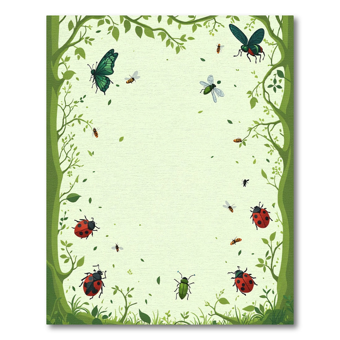 Whimsical Garden Bugs and Butterfly Rug