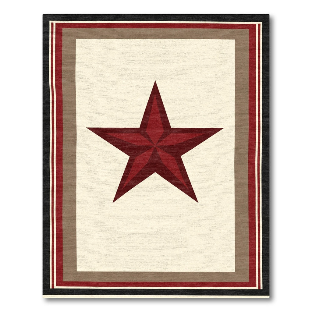 Crimson Star Cream Border Rug