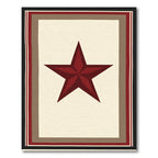 Crimson Star Cream Border Rug