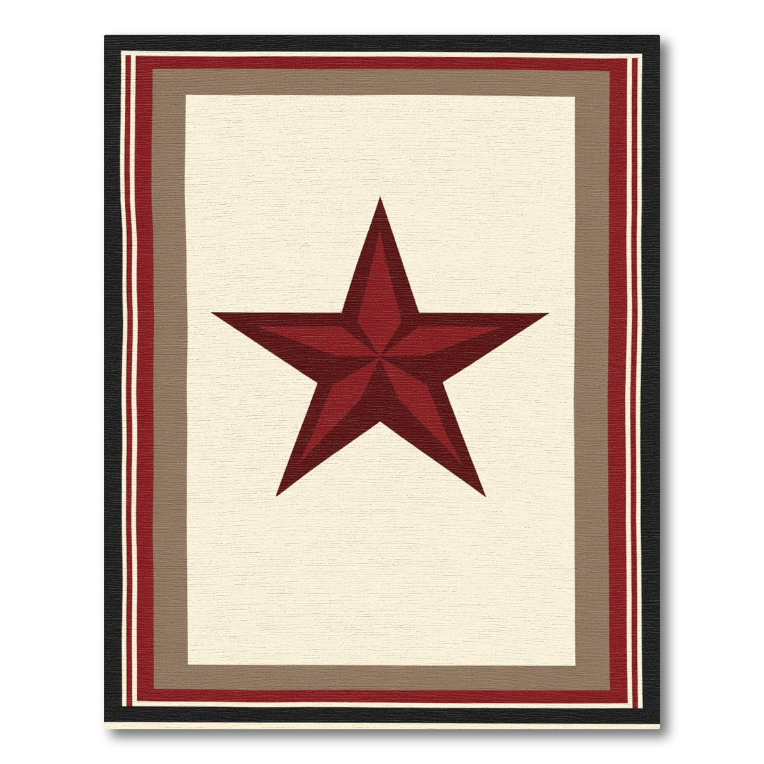 Crimson Star Cream Border Rug