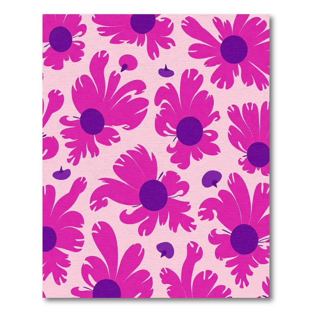 Vibrant Fuchsia Floral Field Rug