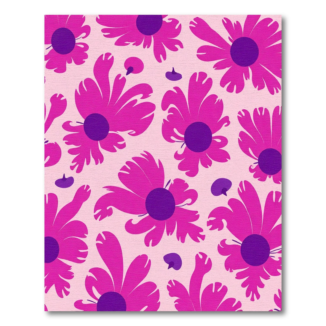 Vibrant Fuchsia Floral Field Rug