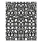 Black White Intricate Archway Medallion Rug
