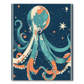 Cosmic Octopus Celestial Starry Night Rug