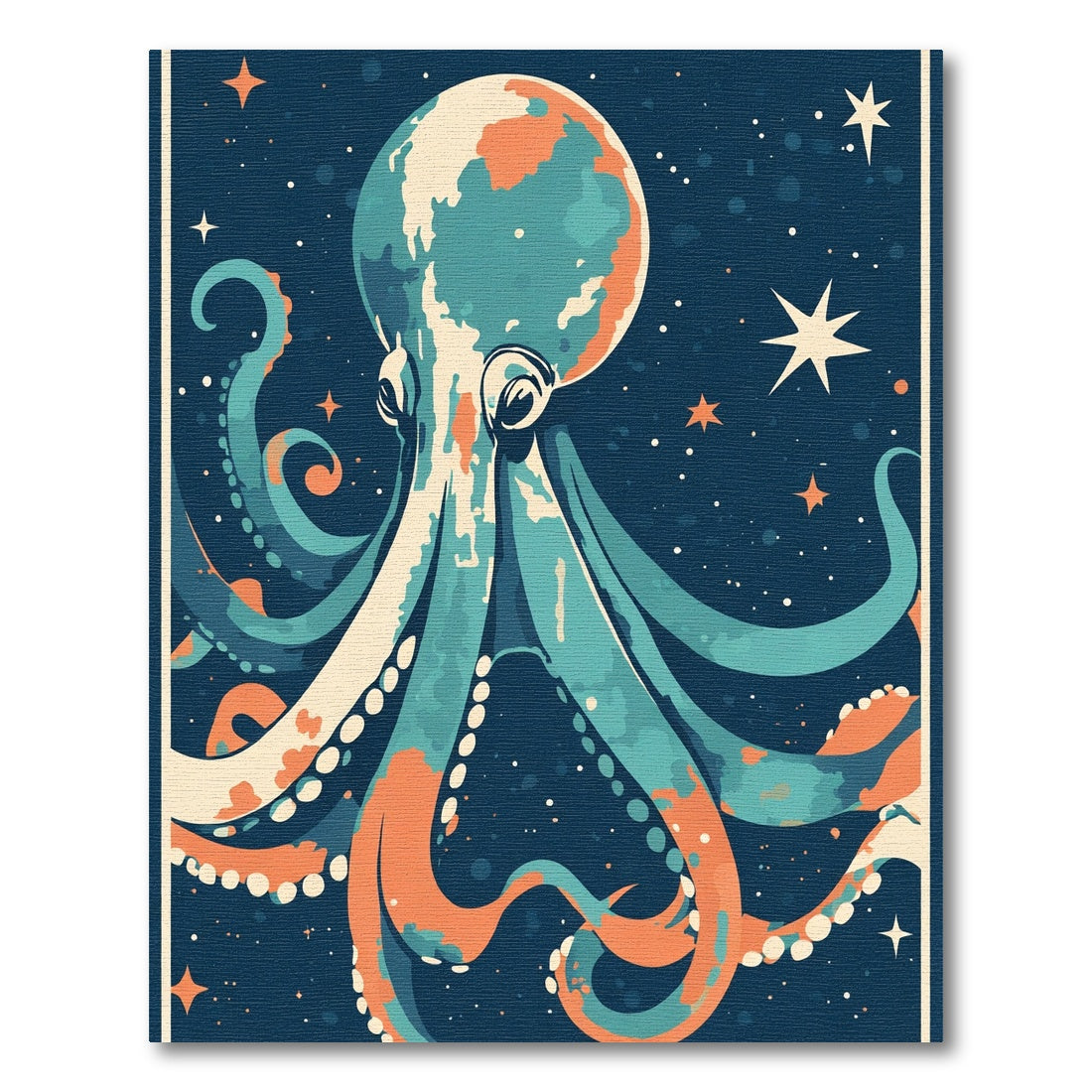 Cosmic Octopus Celestial Starry Night Rug