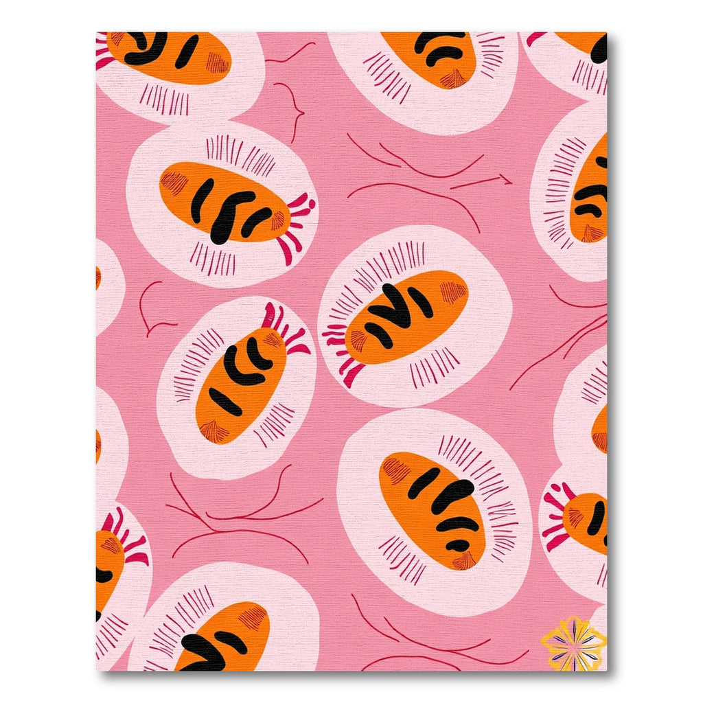 Pink Abstract Orange Seed Pod Rug
