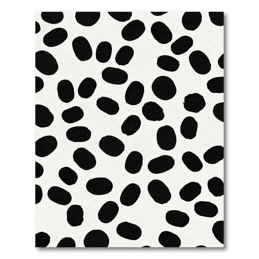 Black Oval Spots White Composition Rug