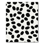 Black Oval Spots White Composition Rug