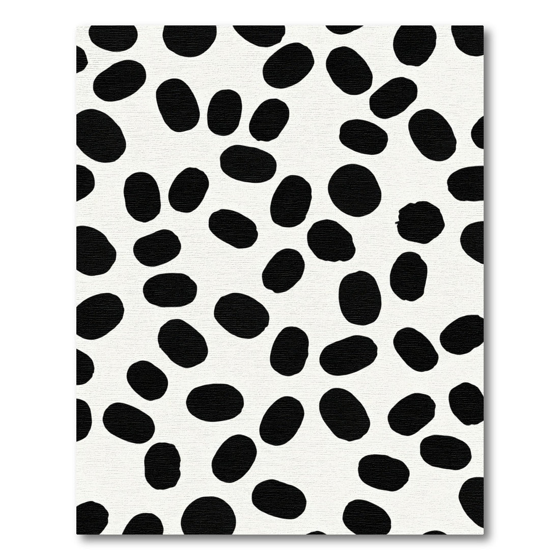 Black Oval Spots White Composition Rug