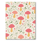 Whimsical Pink and Yellow Mushroom Garden Rug