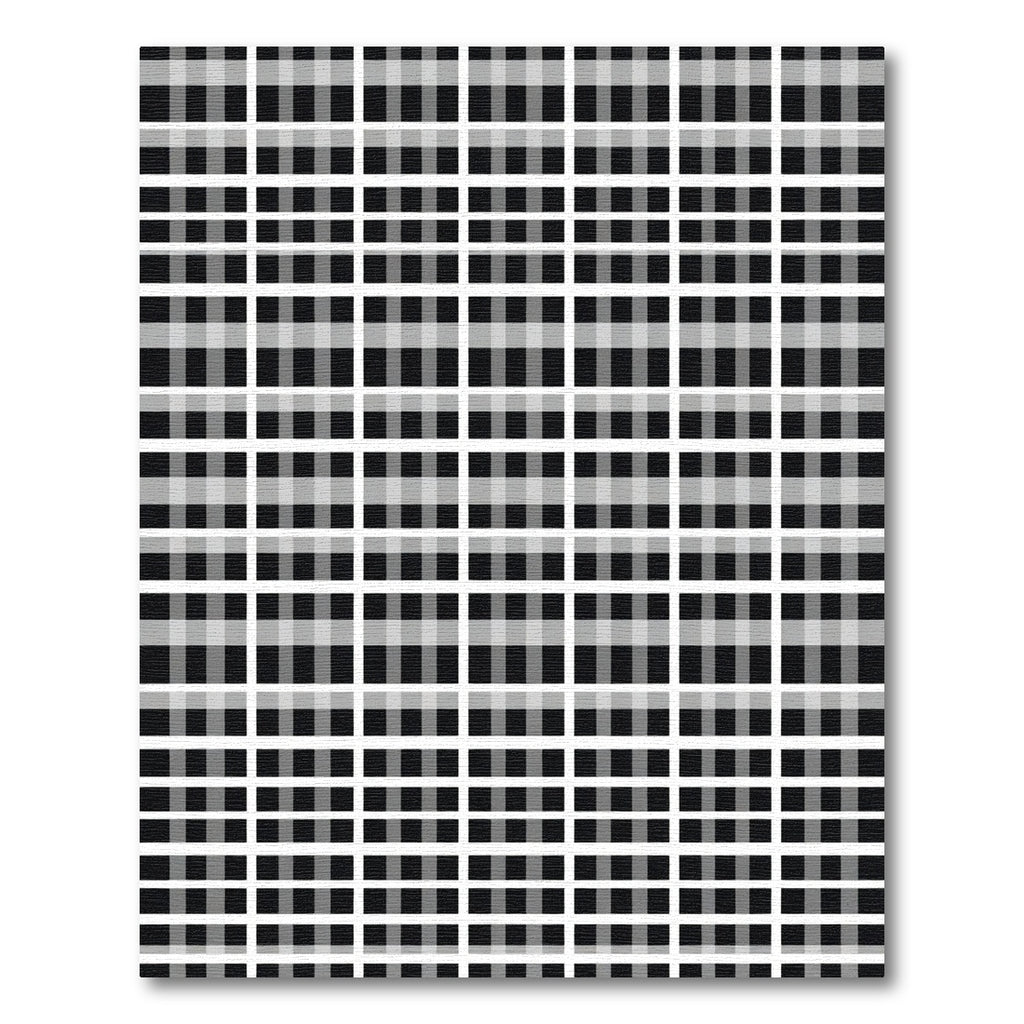Monochrome Black White Plaid Squares Rug