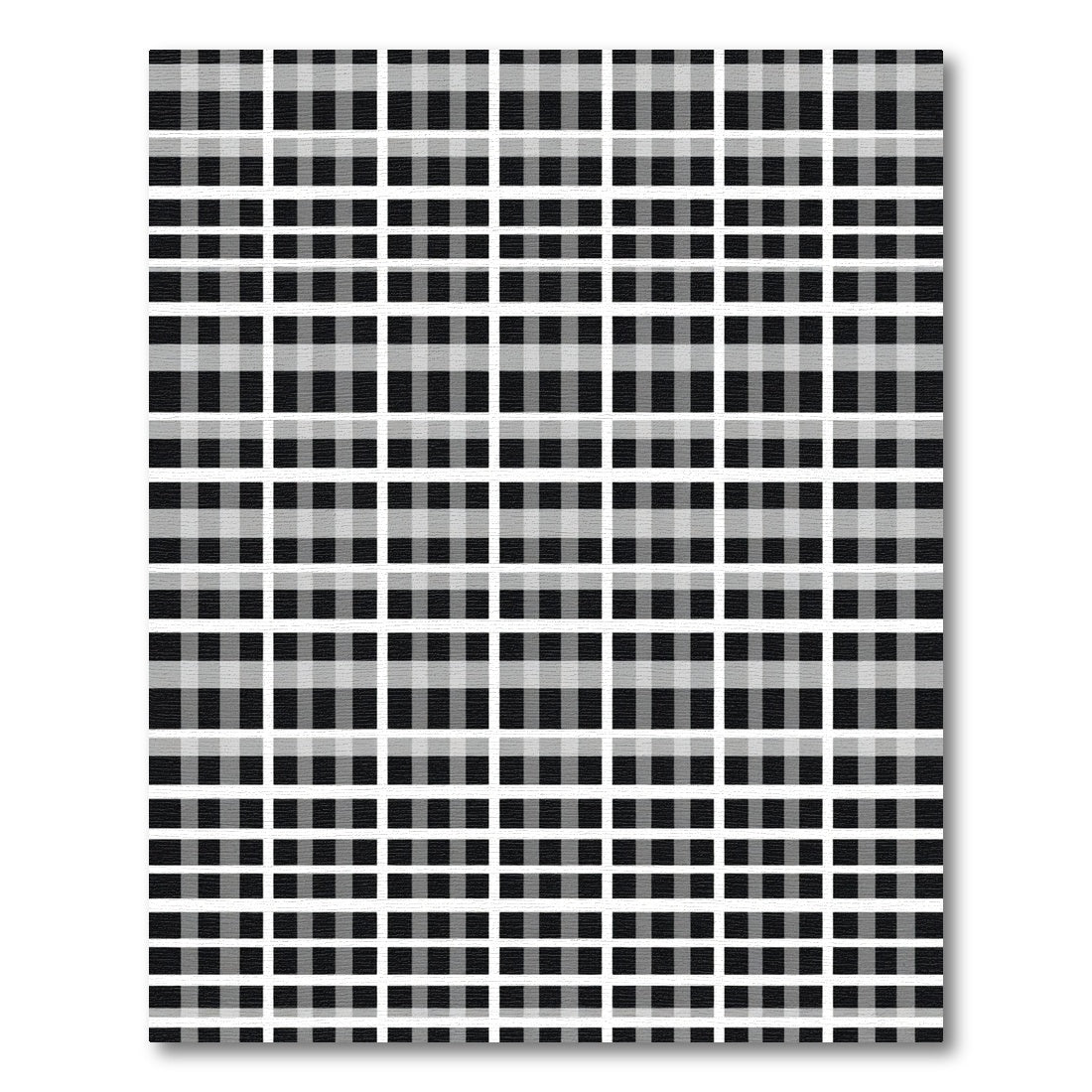 Monochrome Black White Plaid Squares Rug