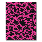 Bold Pink Black Organic Shapes Rug