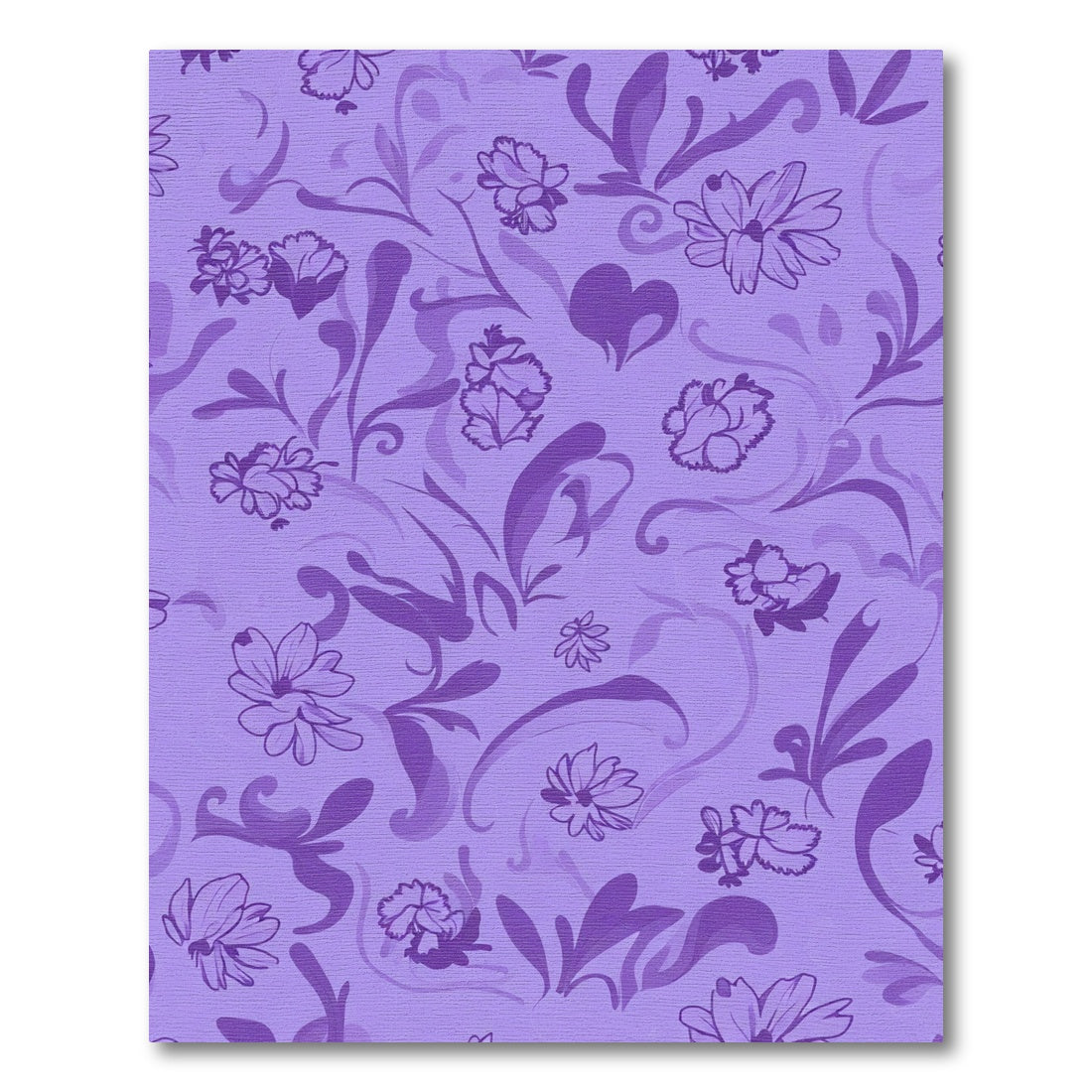 Lavender Floral Heart Swirl Rug