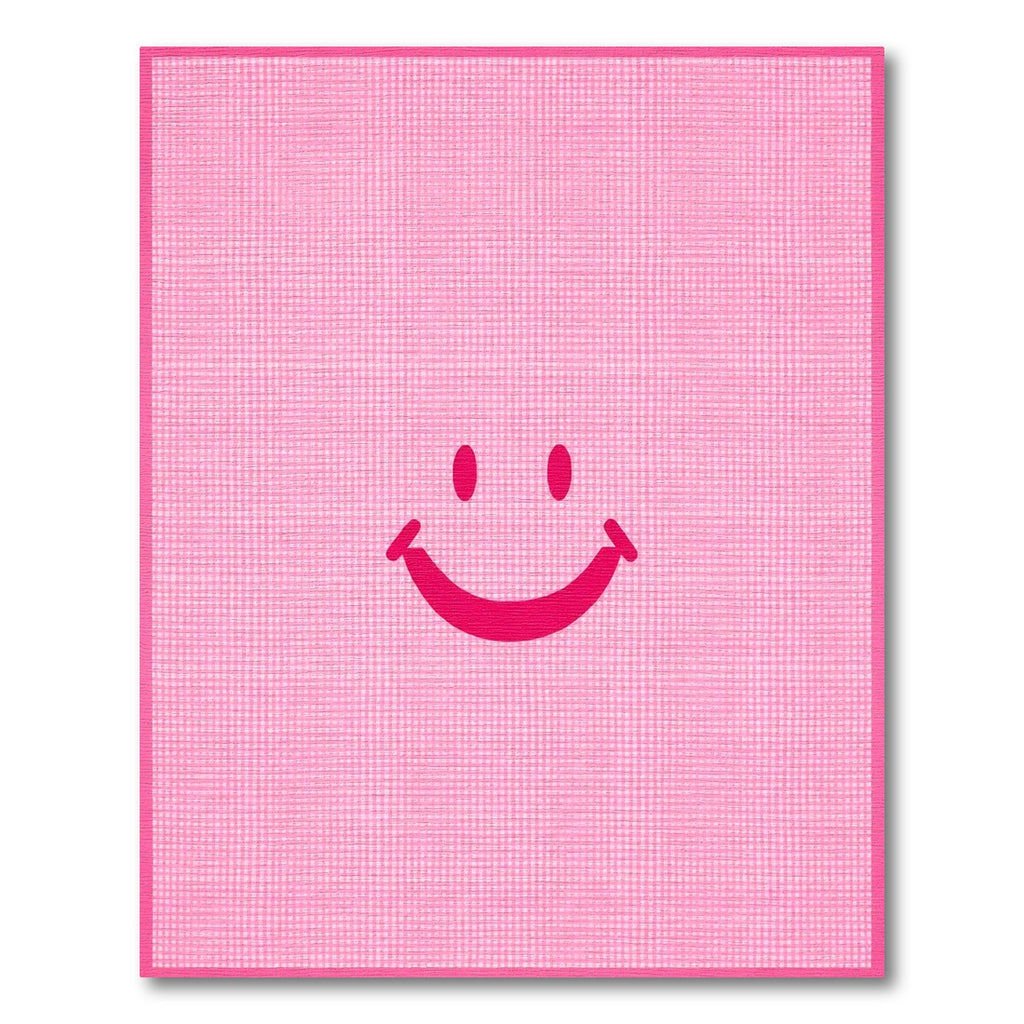 Pink Grateful Smiley Face Rug