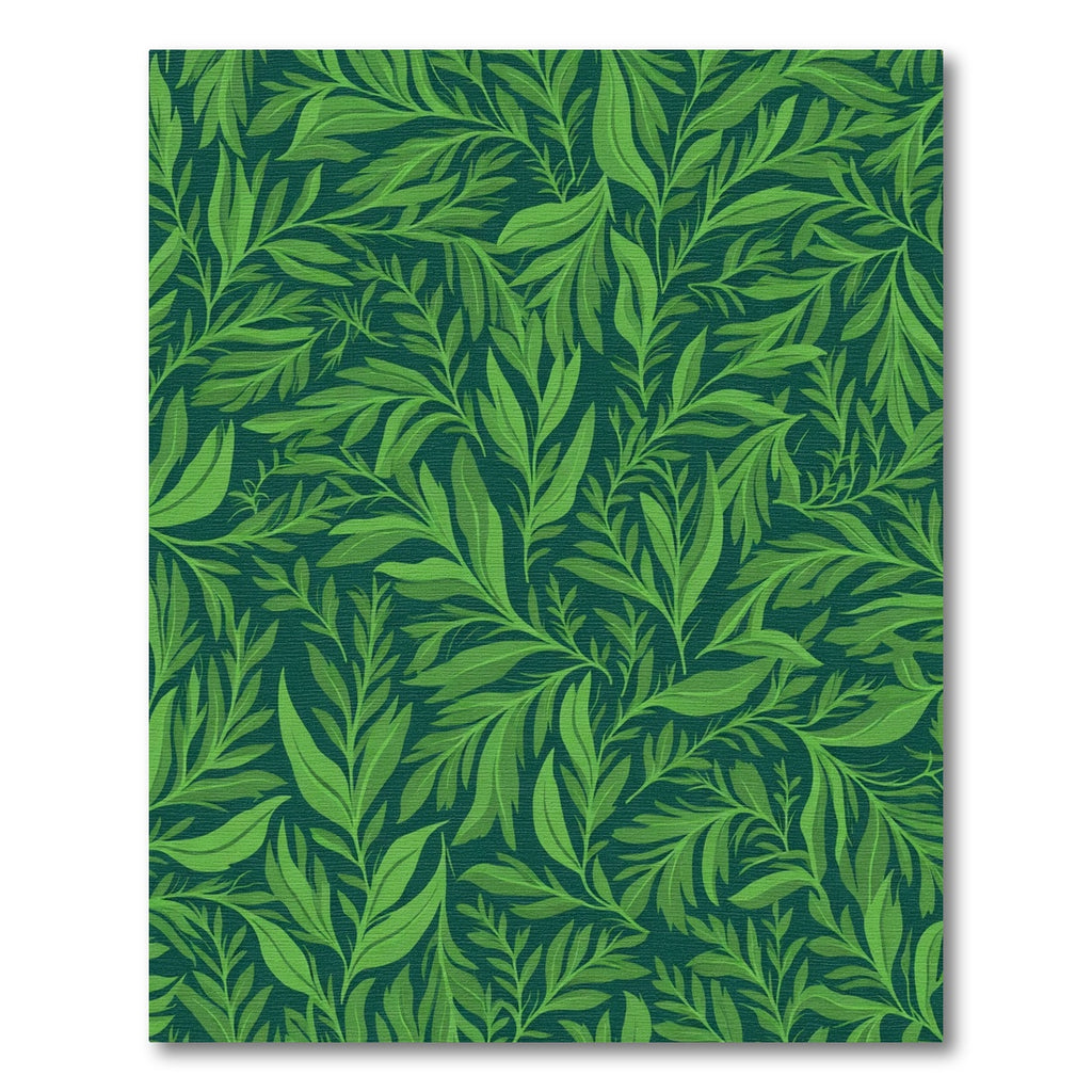 Lush Green Foliage Swirl Rug