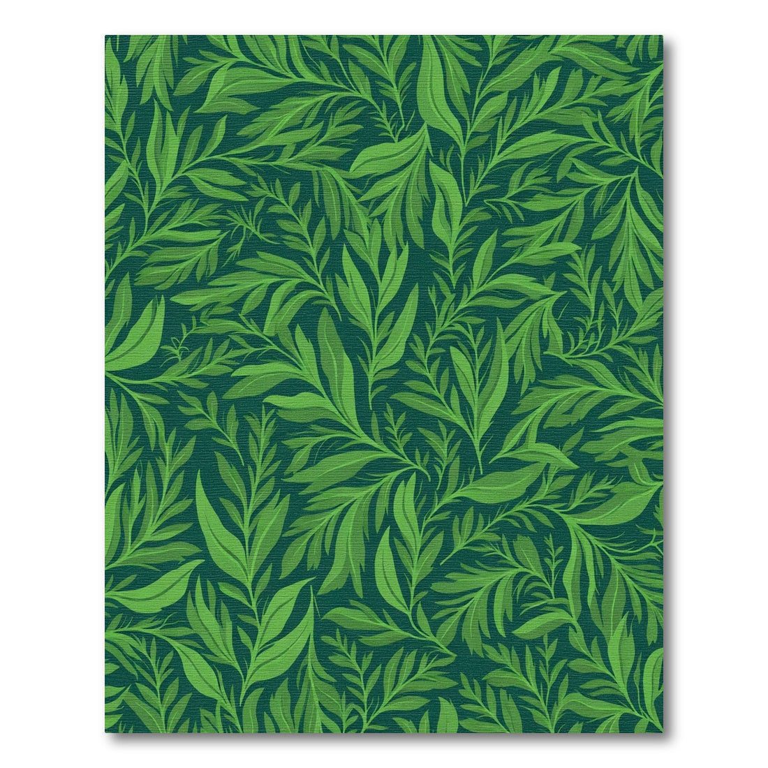 Lush Green Foliage Swirl Rug