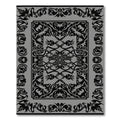 Black Ornate Scrollwork Border Rug