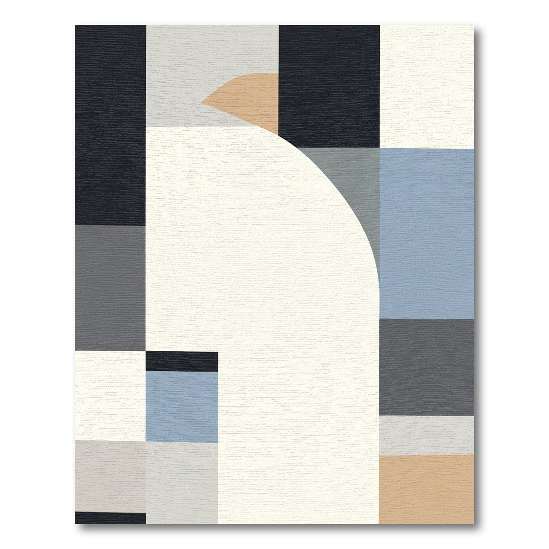 Geometric Arc Terracotta Blue Palette Rug