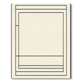 Simple Ivory Black Linear Border Rug