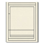 Simple Ivory Black Linear Border Rug