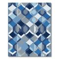 Shades Blue Geometric Interlocking Shapes Rug
