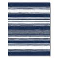 Deep Blue Thin White Line Accents Rug
